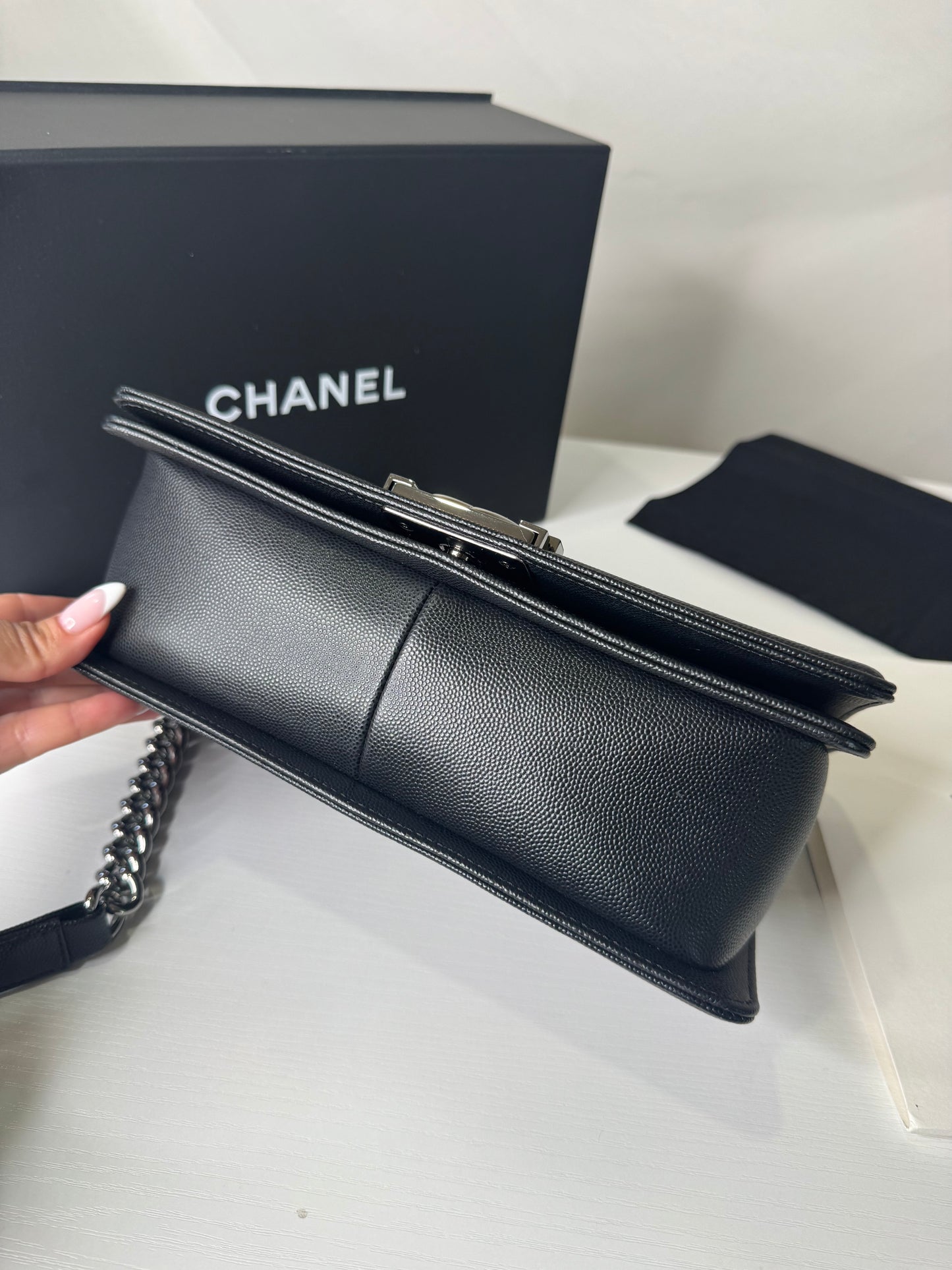 Chanel Chevron Caviar Boy Bag Medium