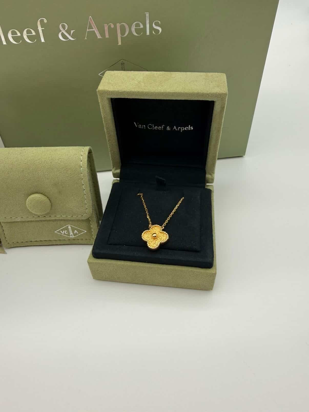 VCA Gold Hammered Necklace