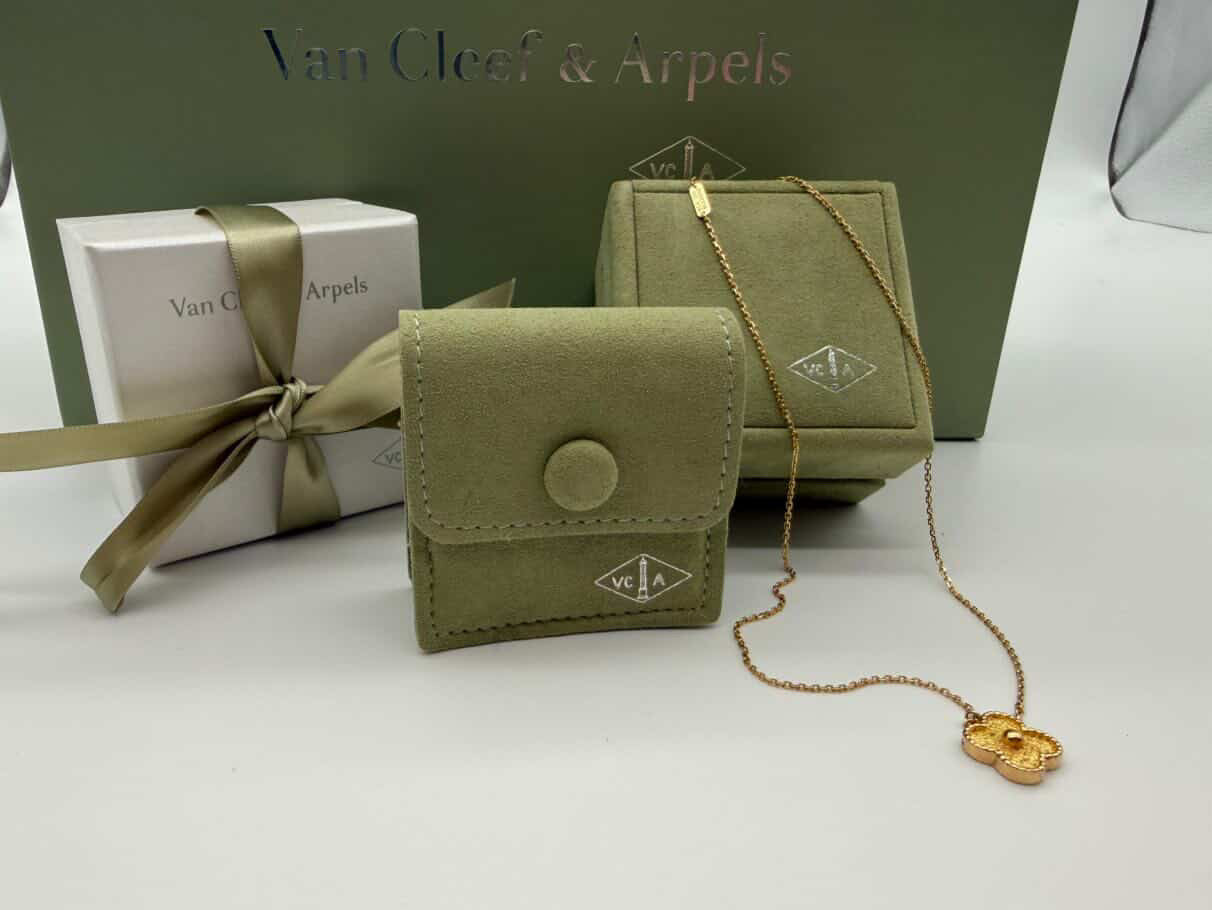 VCA Gold Hammered Necklace