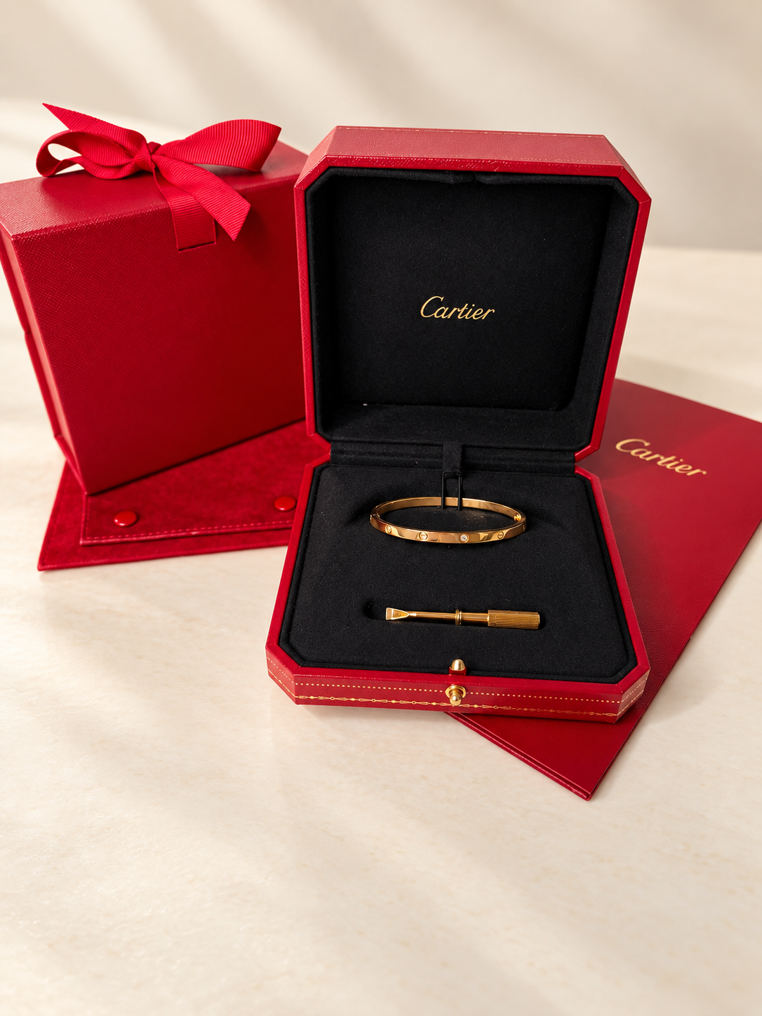 Cartier 6 Diamond Love Bracelet Small YG Size 16
