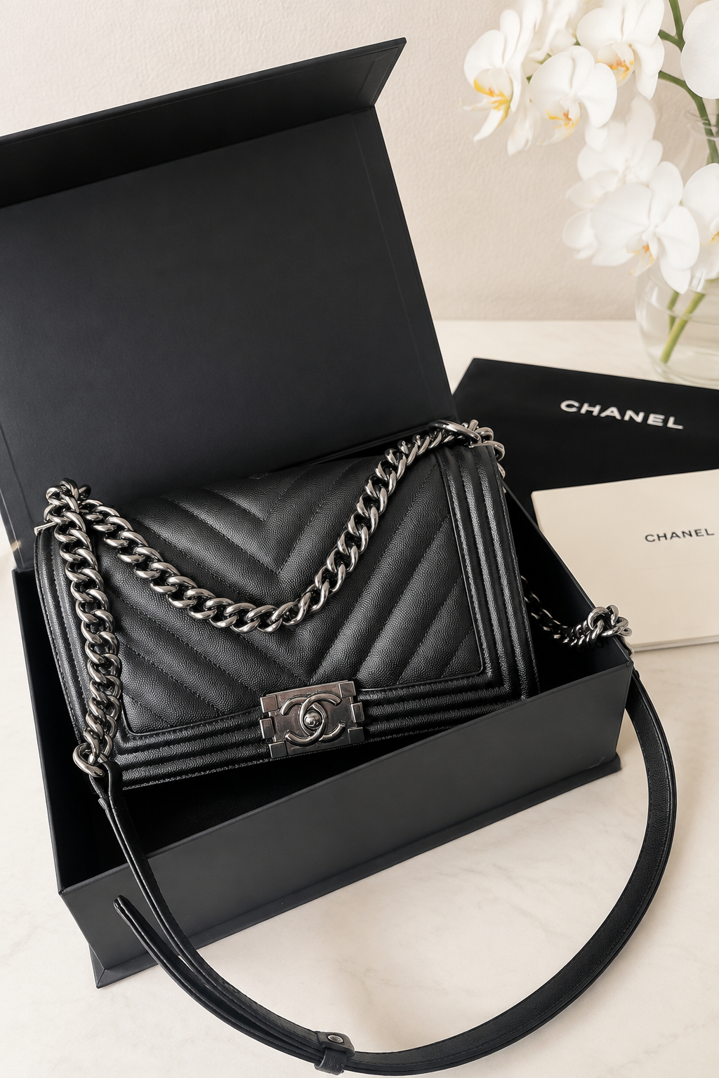 Chanel Caviar Boy Medium
