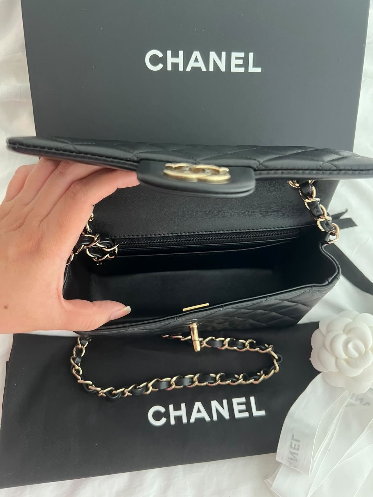Chanel Mini Black Lambskin GHW