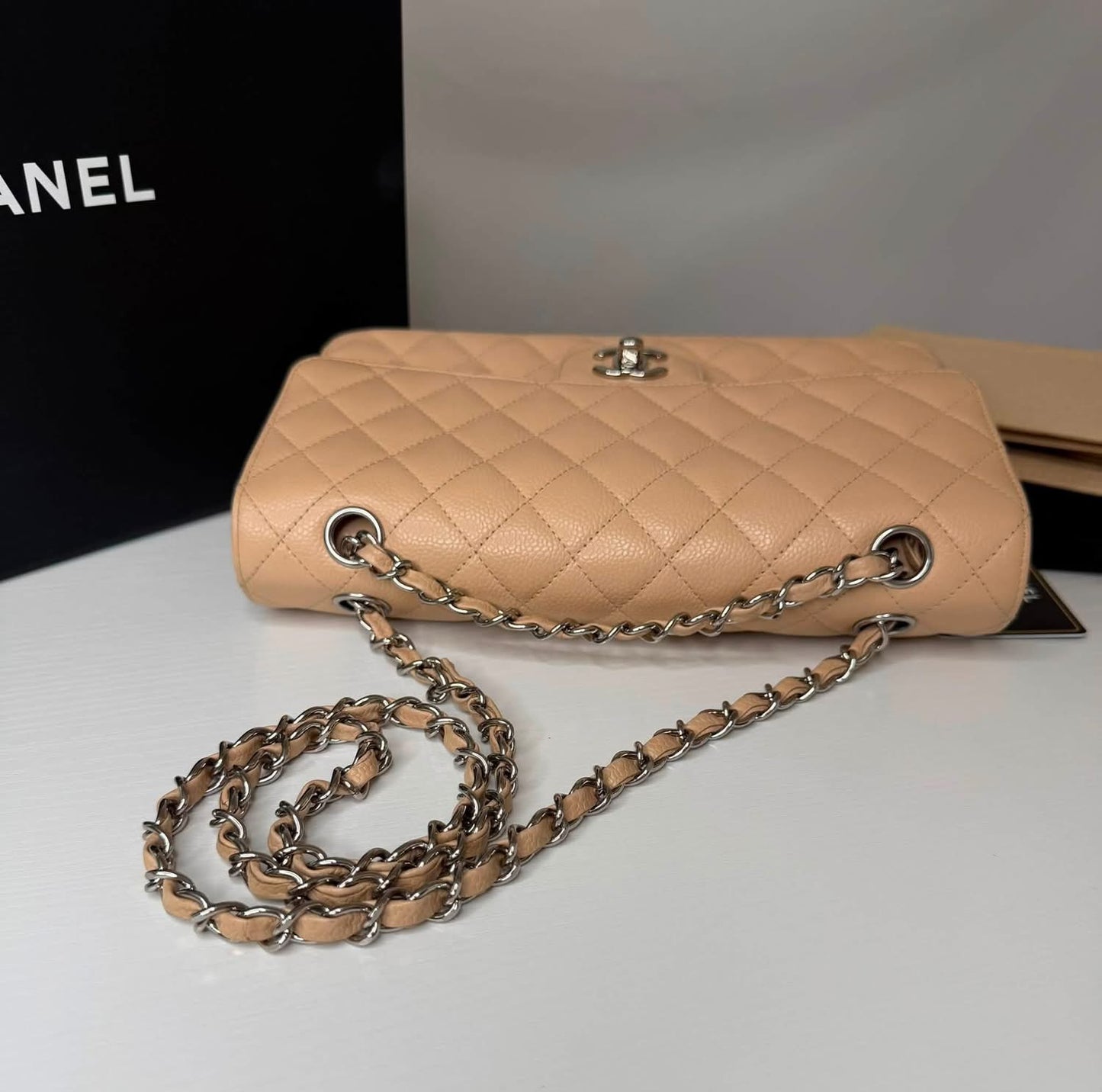 Chanel Caviar Medium Beige SHW