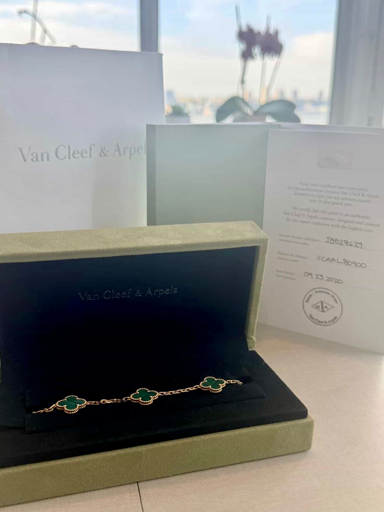 VCA 5 Motif Malachite Bracelet