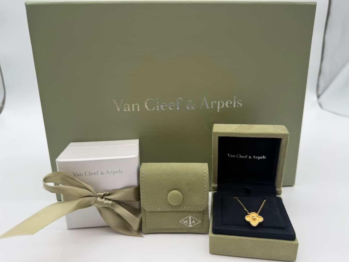 VCA Gold Hammered Necklace