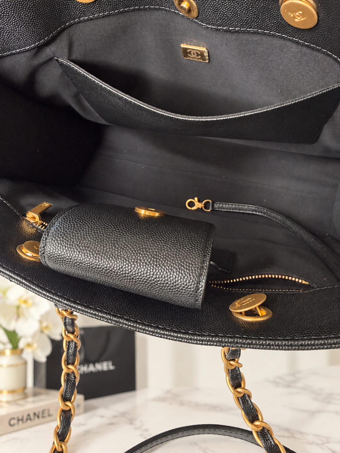 Chanel Caviar 2 in 1 Tote Re-waffle