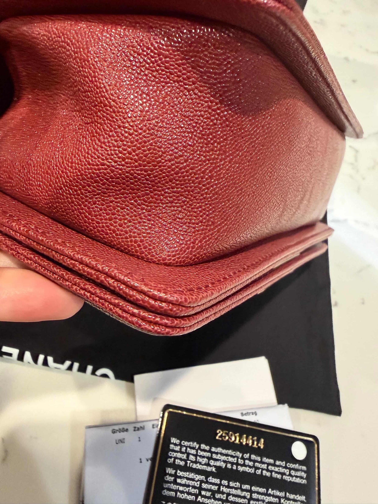 Chanel Caviar Boy Small Burgundy