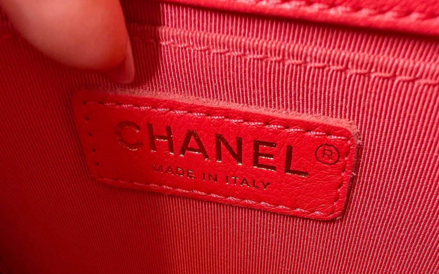 Chanel Red Pearl Quilted Lambskin Bag