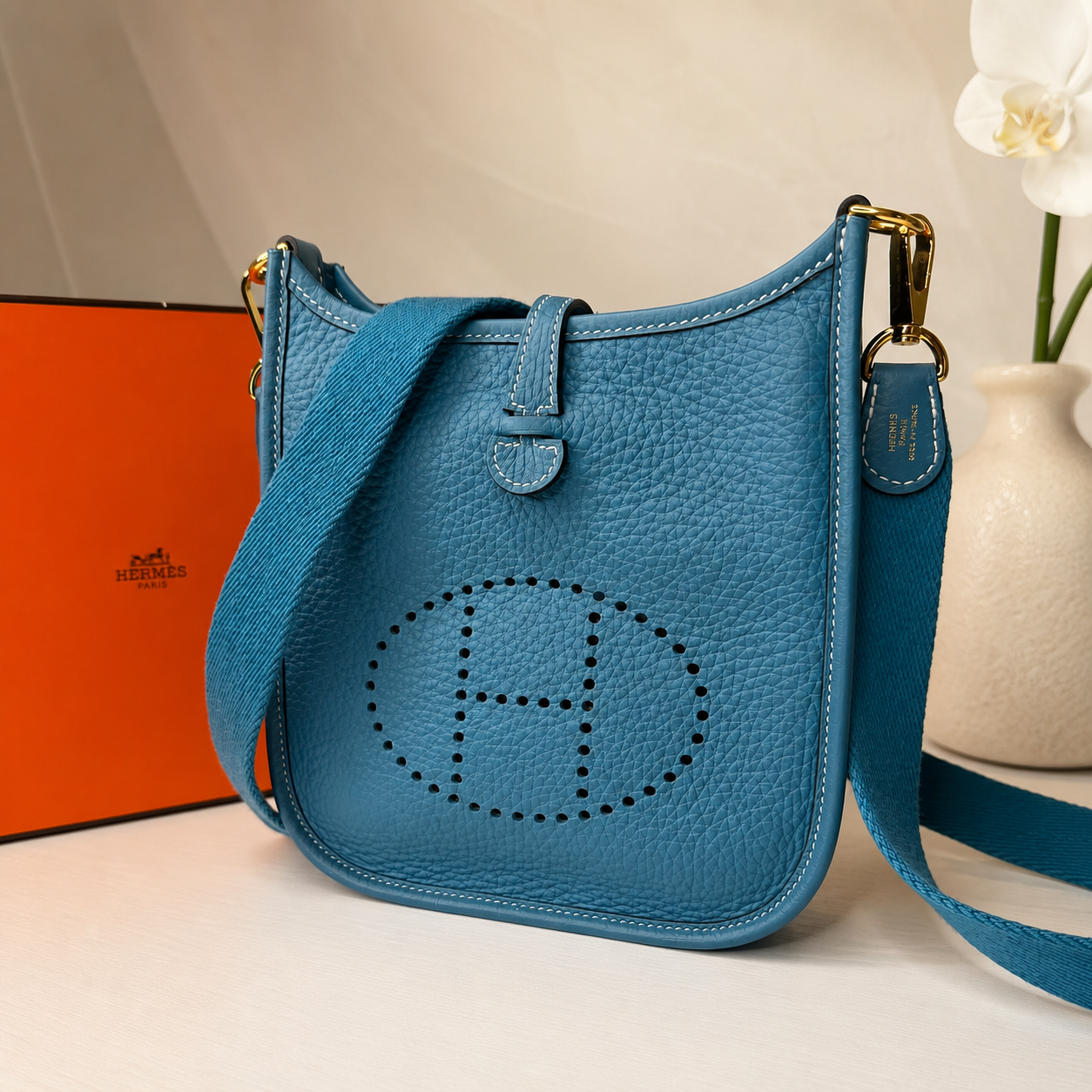 Hermes Evelyn TPM Blue Jean