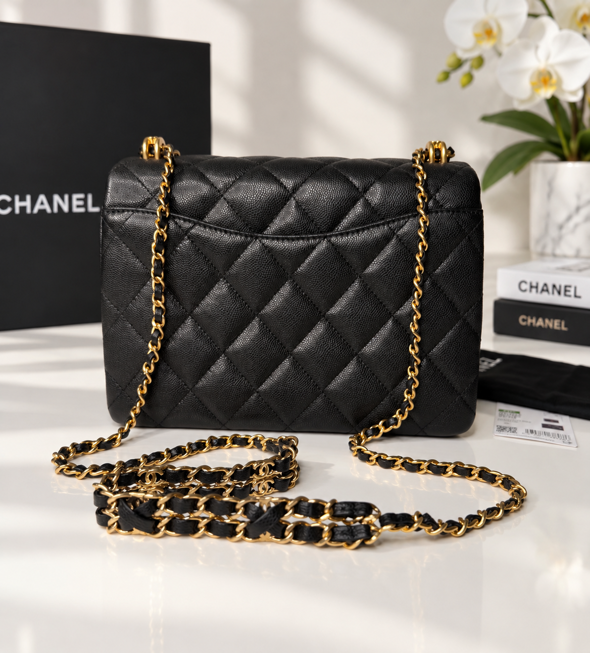 Caviar Quilted Coco First Flap Black