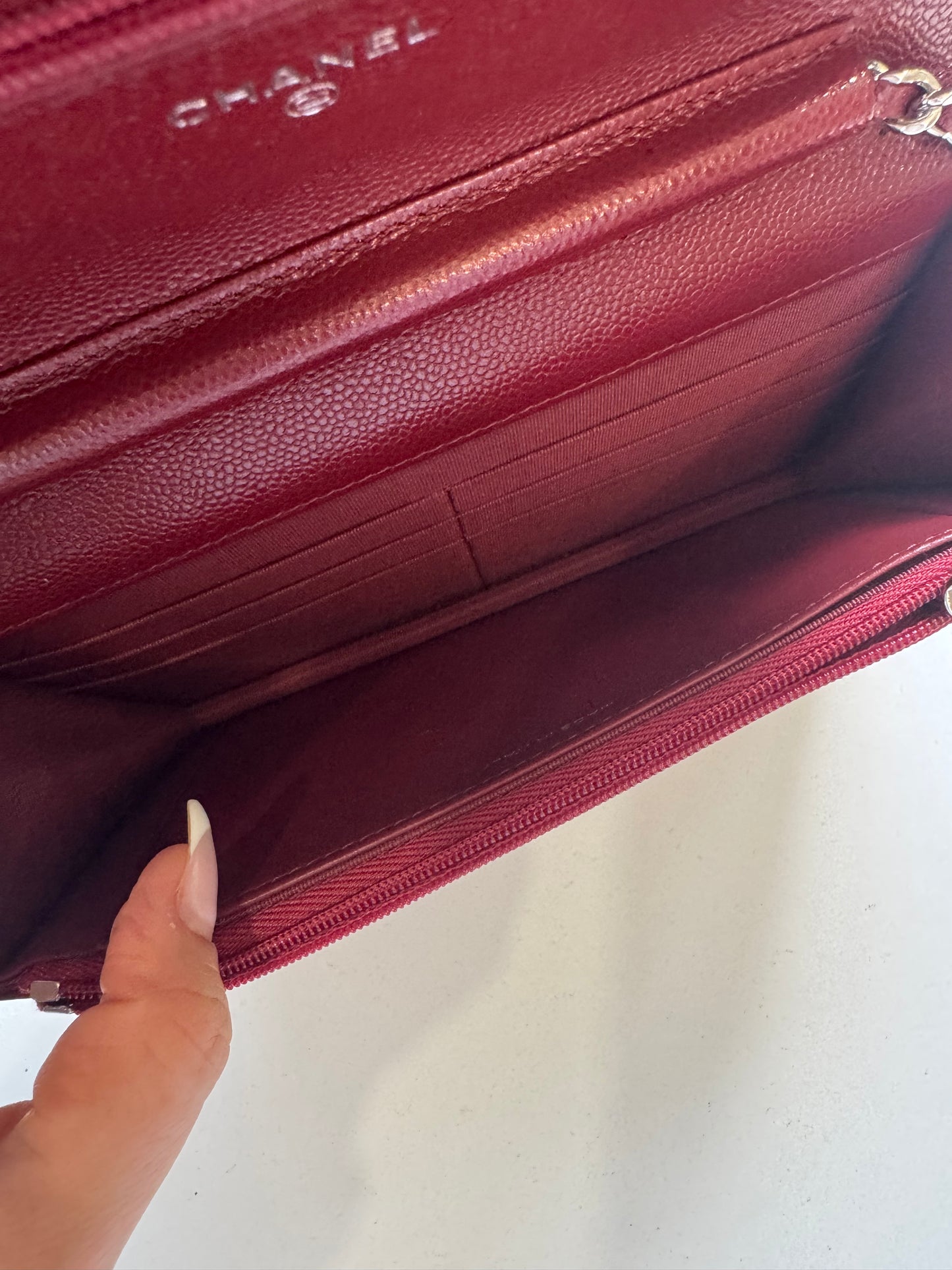 Chanel Caviar WOC Burgundy SHW