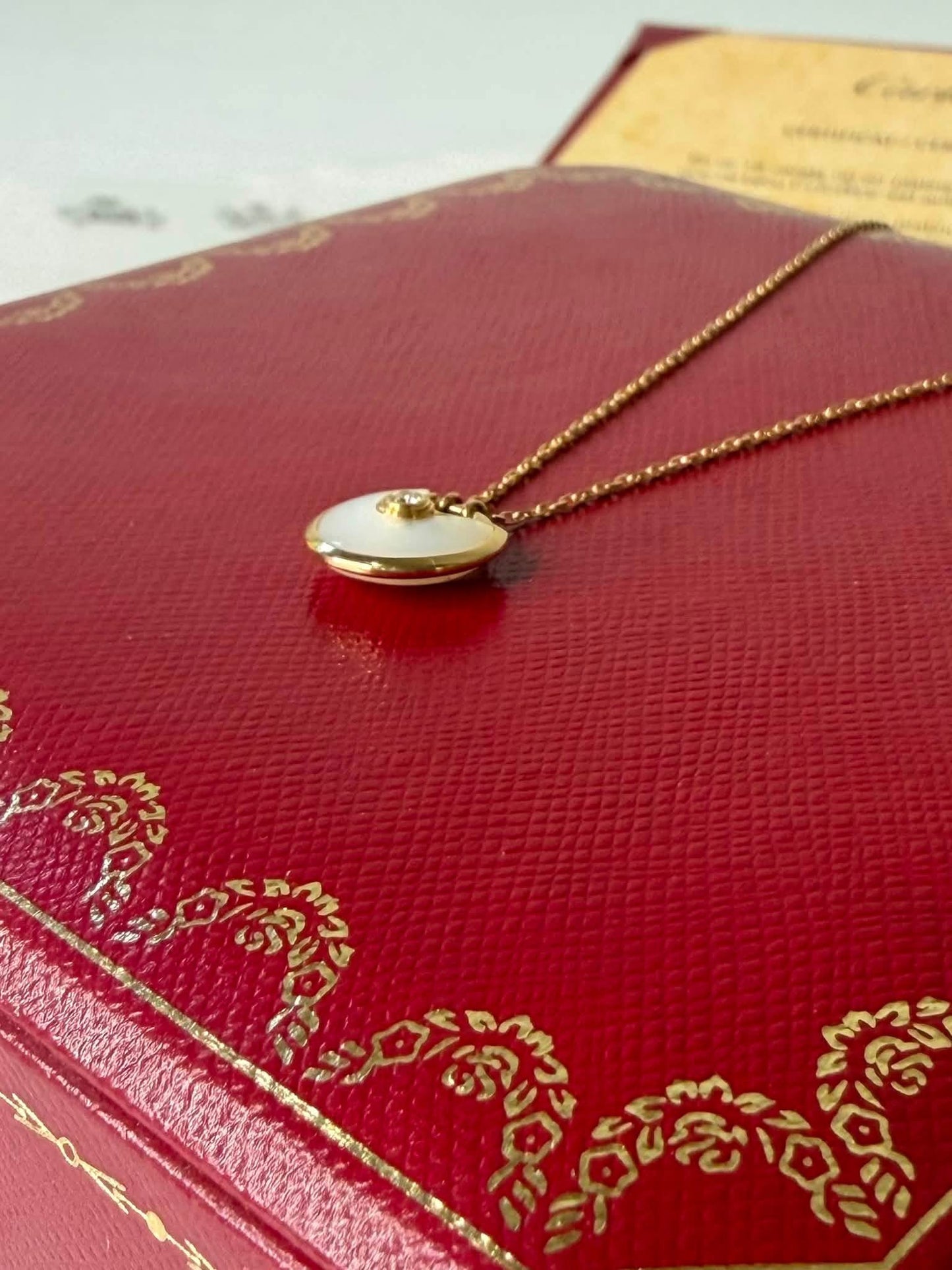 Cartier Amulette de Cartier Necklace Small Model 18K Gold MoP Diamond