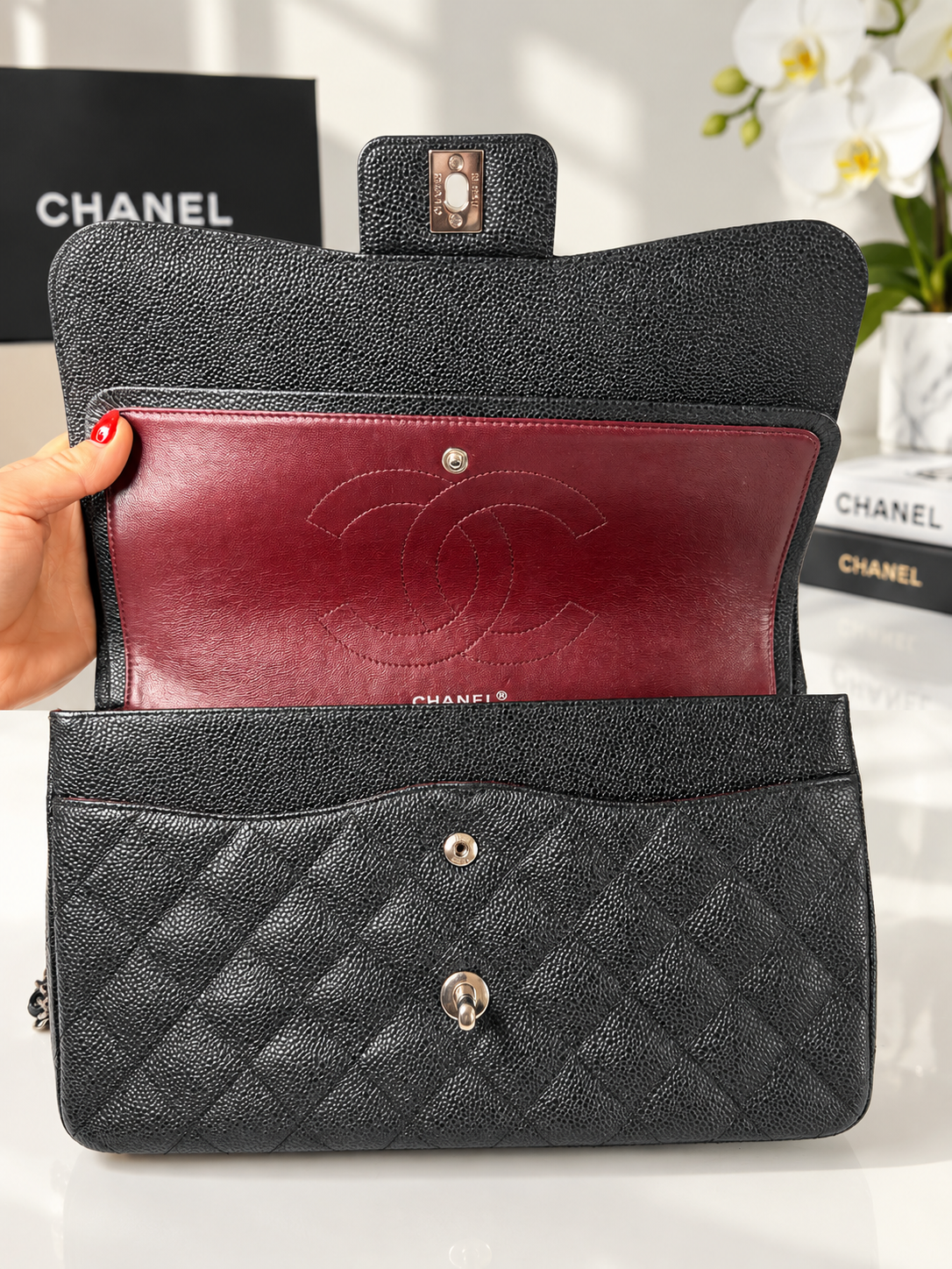 Chanel Caviar Jumbo Black SHW