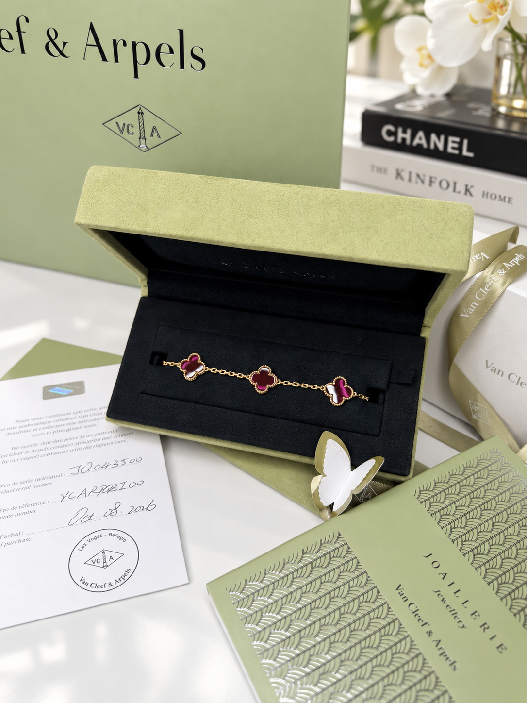 VCA 5 Motif Pink Enamel Bracelet