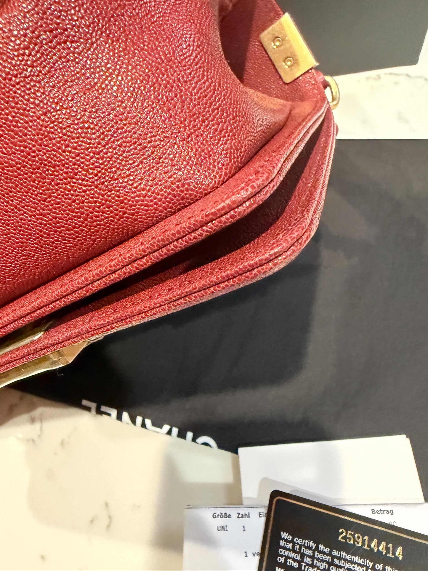 Chanel Caviar Boy Small Burgundy