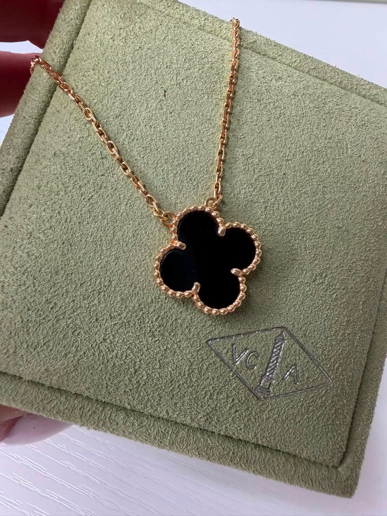 VCA Vintage Onyx Necklace (rewaffle)