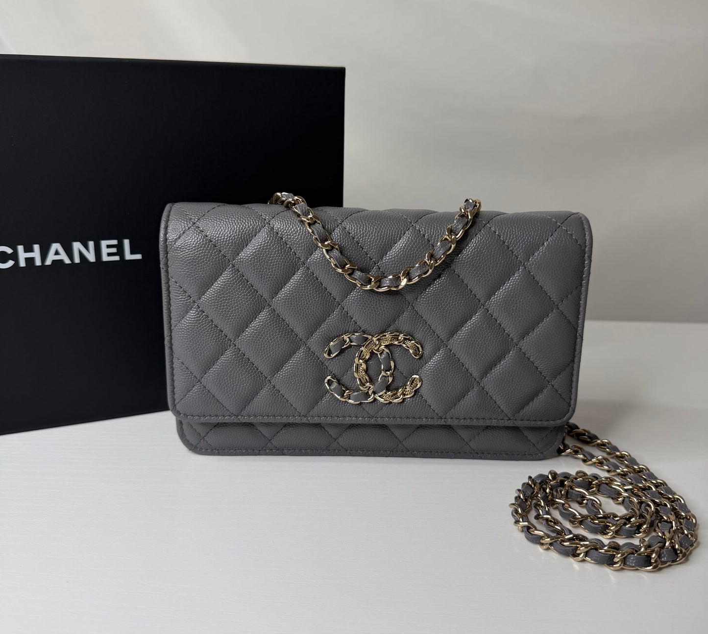 Chanel Grey Caviar WOC