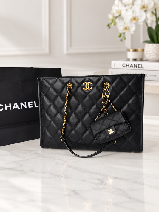 Chanel Caviar 2 in 1 Tote w/ Pouch