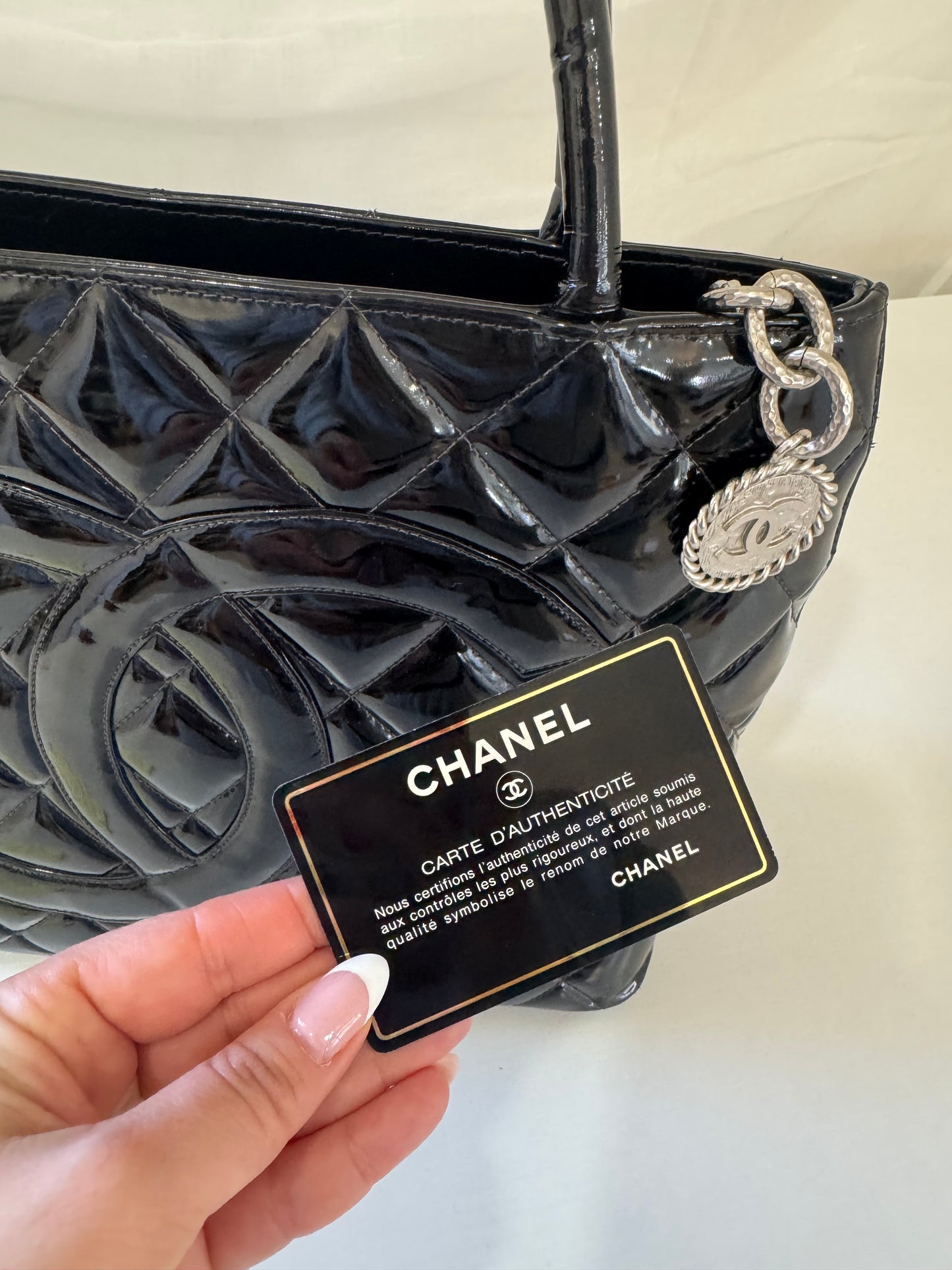 Chanel Medallion Patent Tote