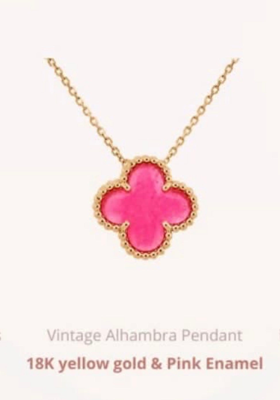VCA Pink Enamel Pendant