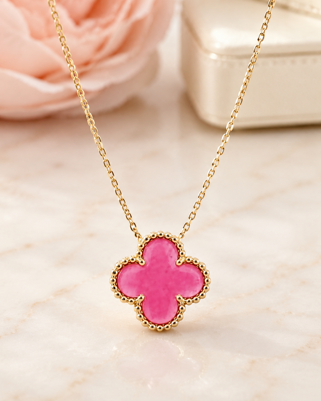 VCA Pink Enamel Pendant