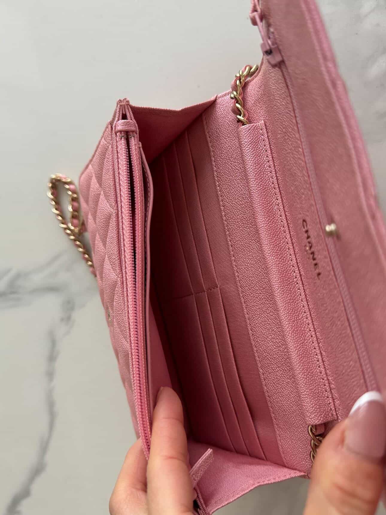 Chanel Caviar Iridescent WOC Pink