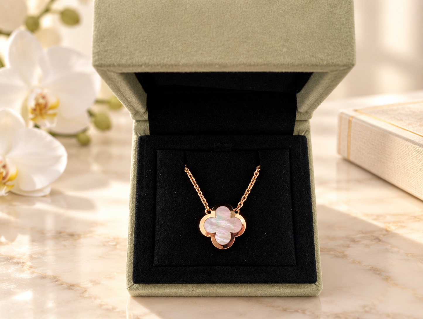 Pure Alhambra pendant
18K yellow gold, Mother-of-pearl