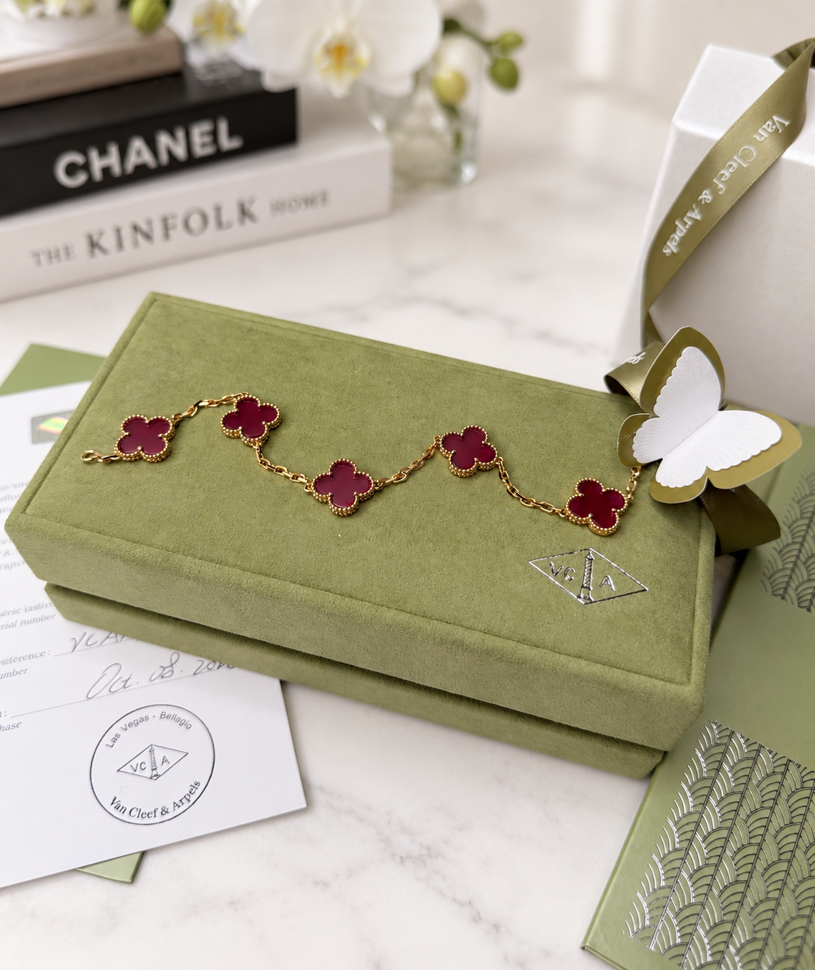 VCA 5 Motif Pink Enamel Bracelet