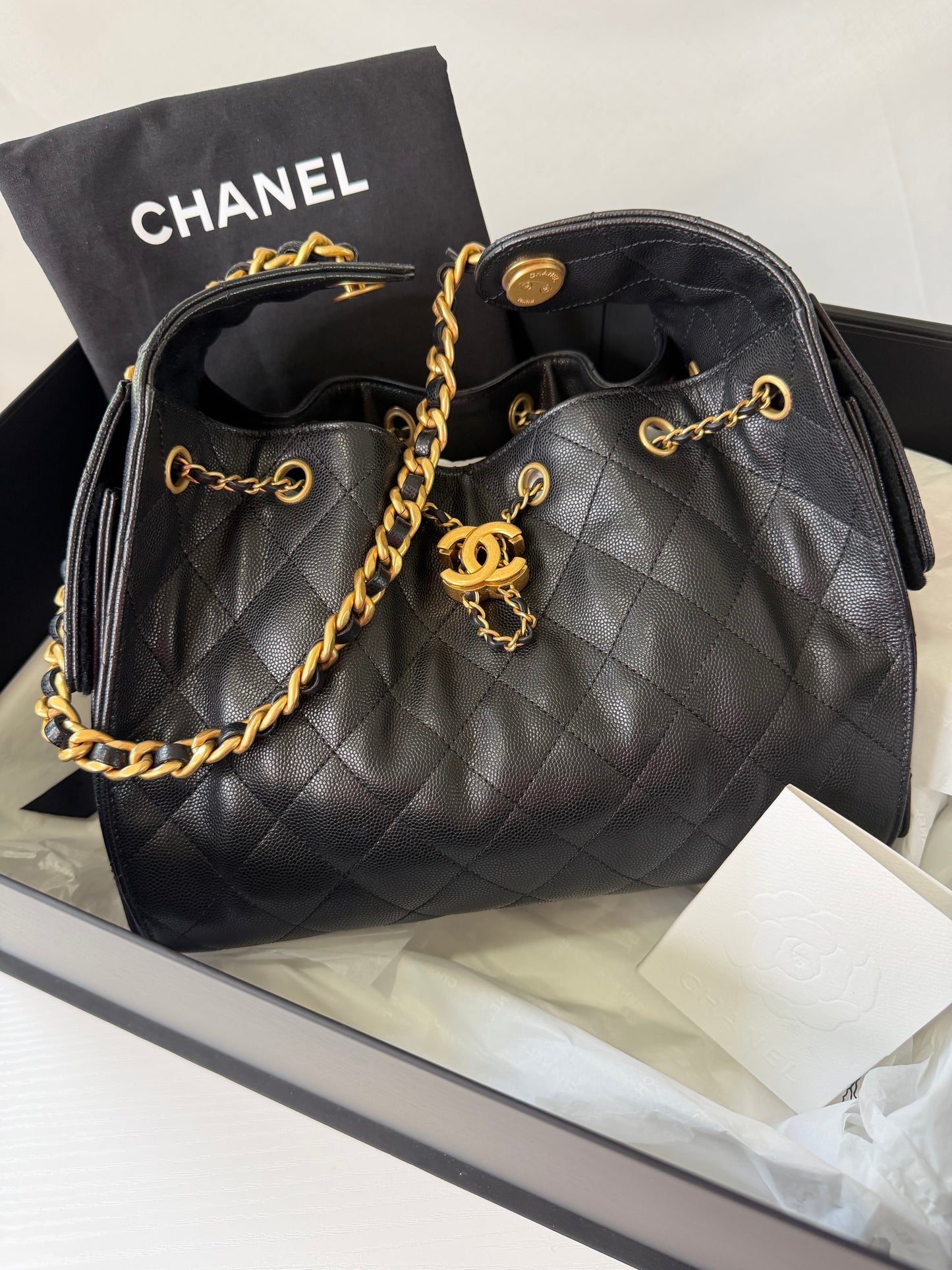 Chanel 25 Small Black GHW