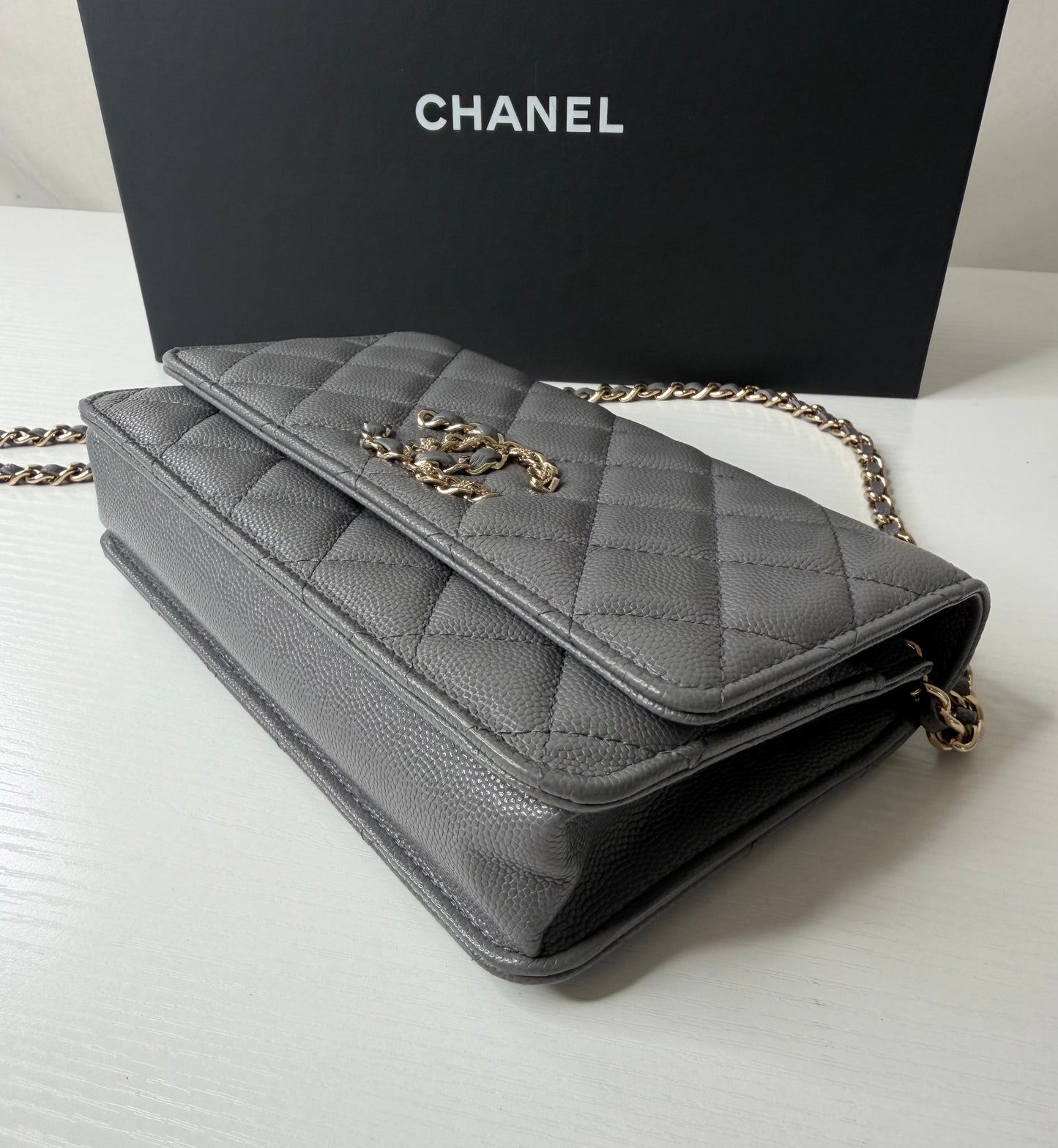 Chanel Grey Caviar WOC