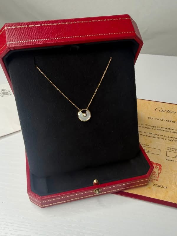 Cartier Amulette de Cartier Necklace Small Model 18K Gold MoP Diamond
