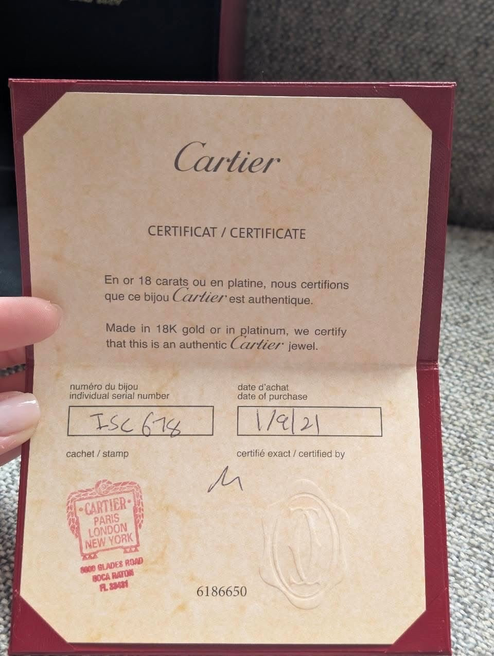 Cartier JUC YG Sz 16
