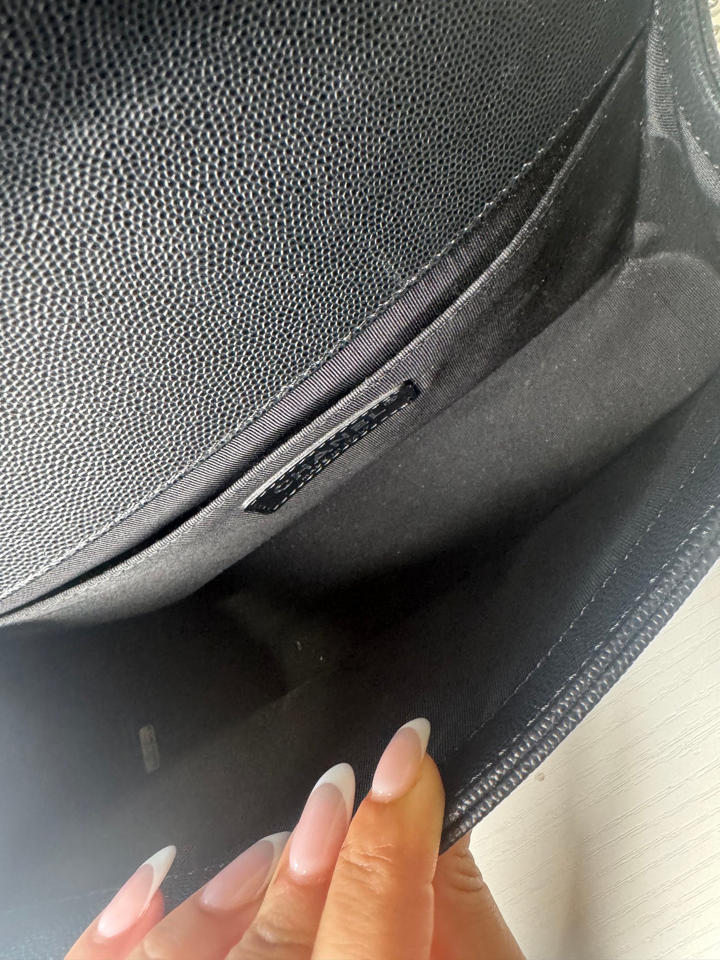Chanel Chevron Caviar Boy Bag Medium