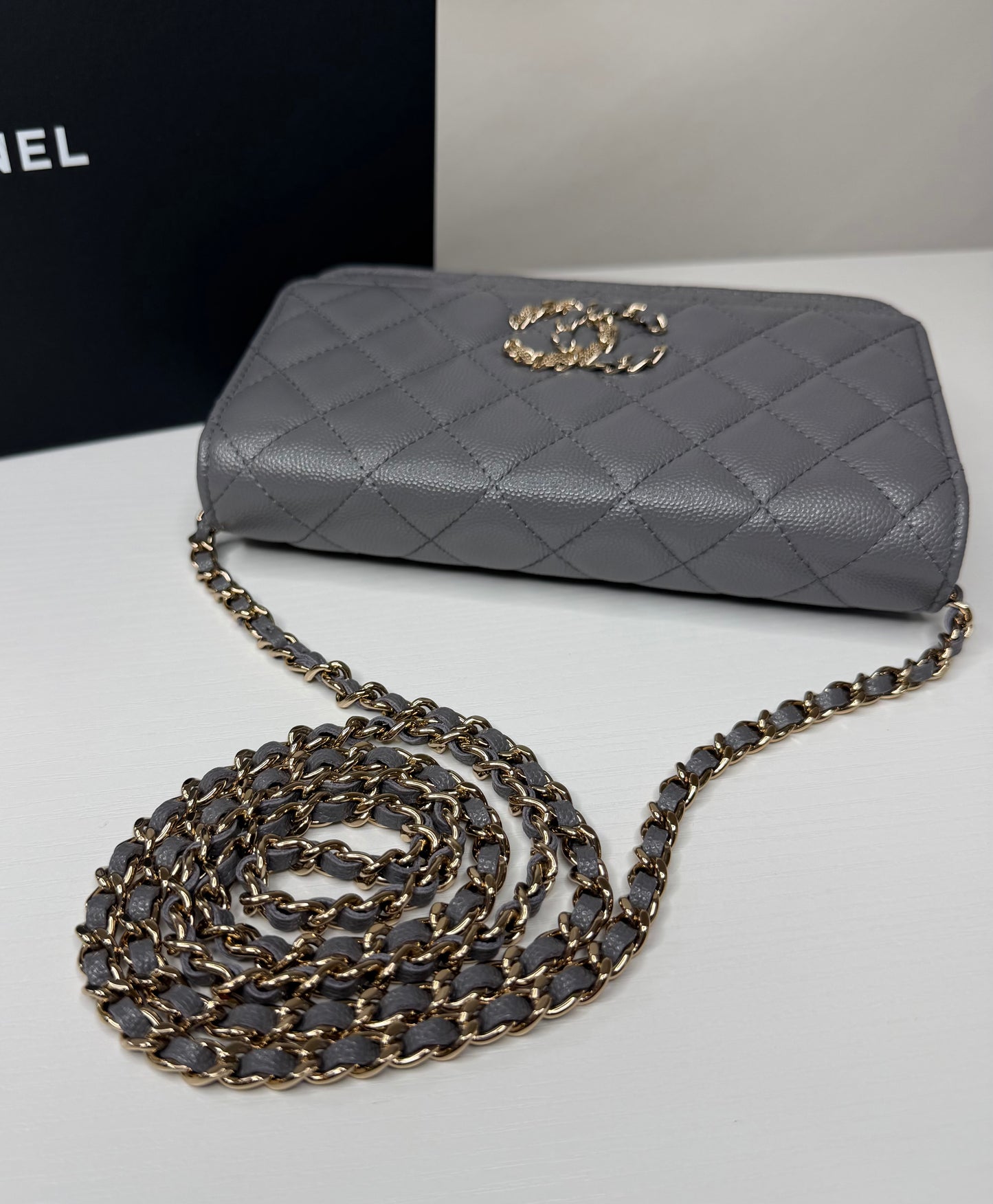 Chanel Grey Caviar WOC