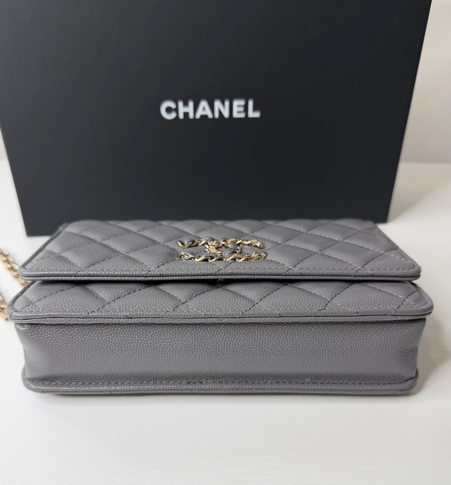 Chanel Grey Caviar WOC