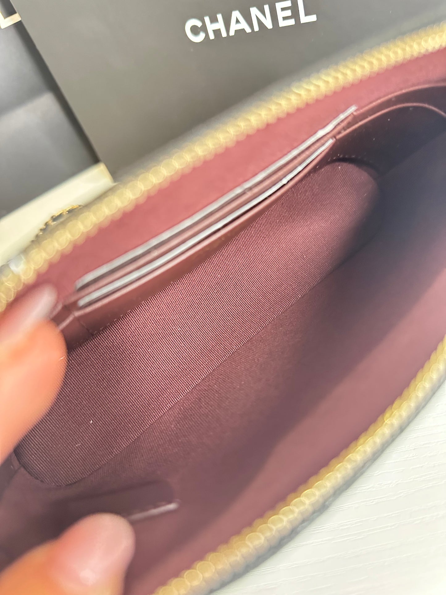 Chanel Caviar Classic Clutch on Chain