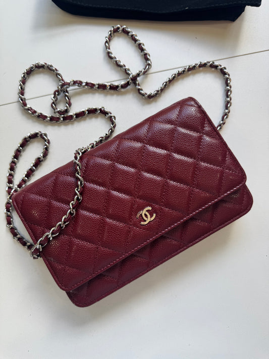 Chanel Caviar WOC Burgundy SHW