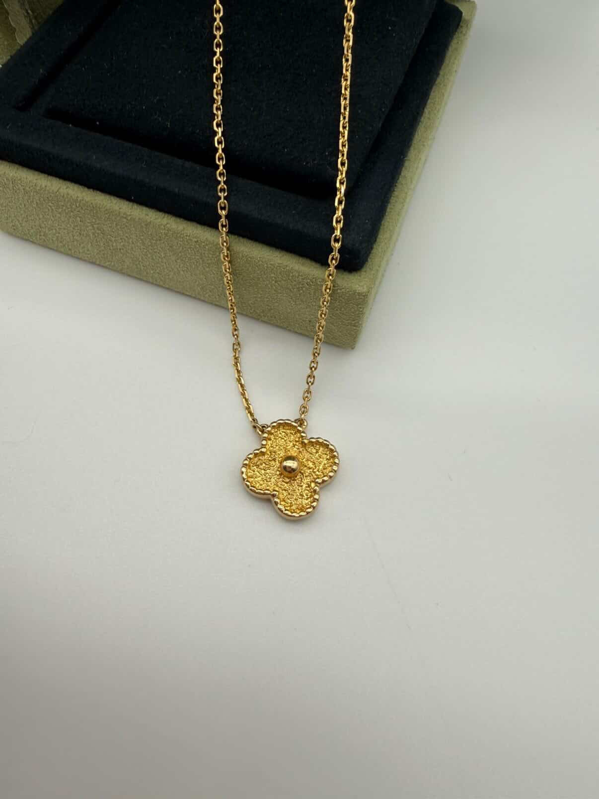 VCA Gold Hammered Necklace