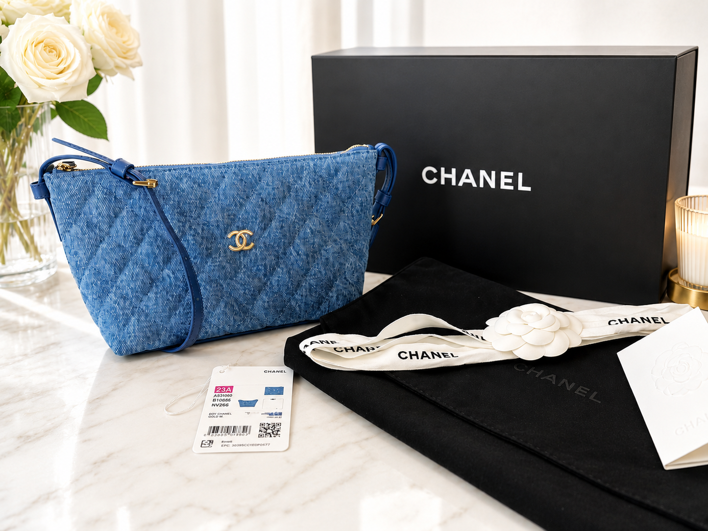 Chanel Denim Clutch with Strap