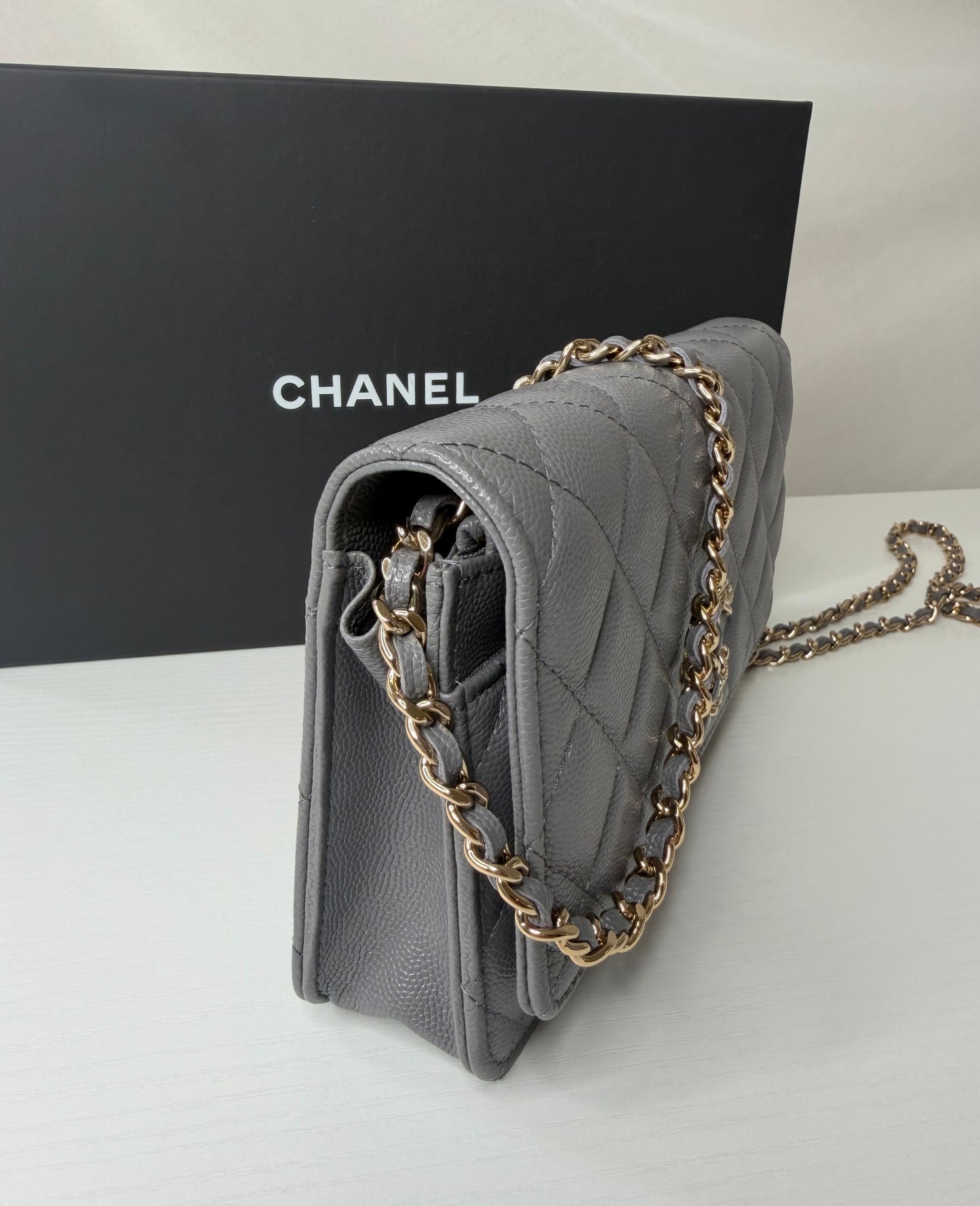 Chanel Grey Caviar WOC