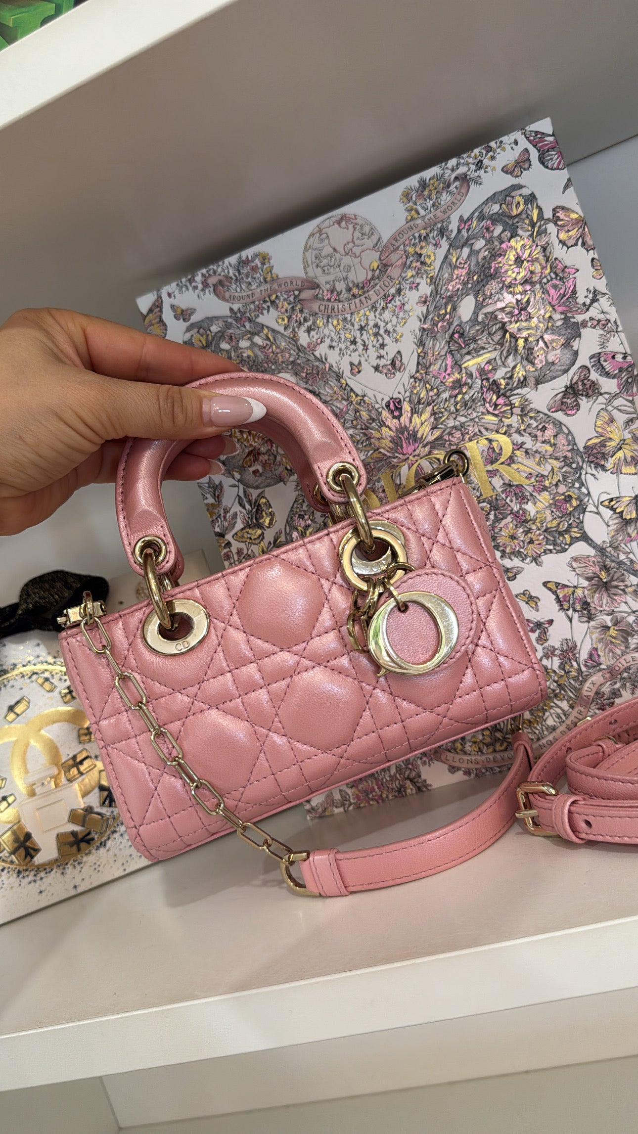 Dior Djoy Micro Iridescent Pink
