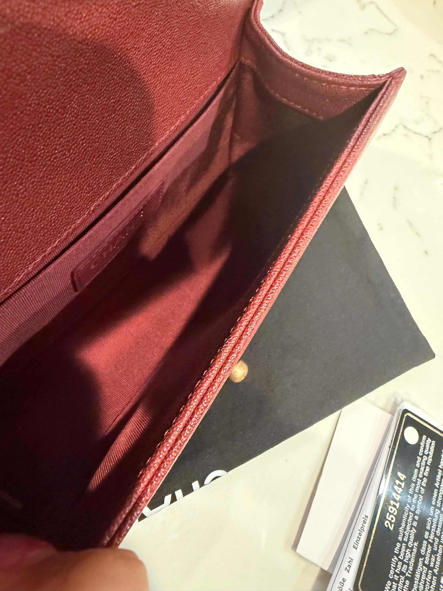 Chanel Caviar Boy Small Burgundy