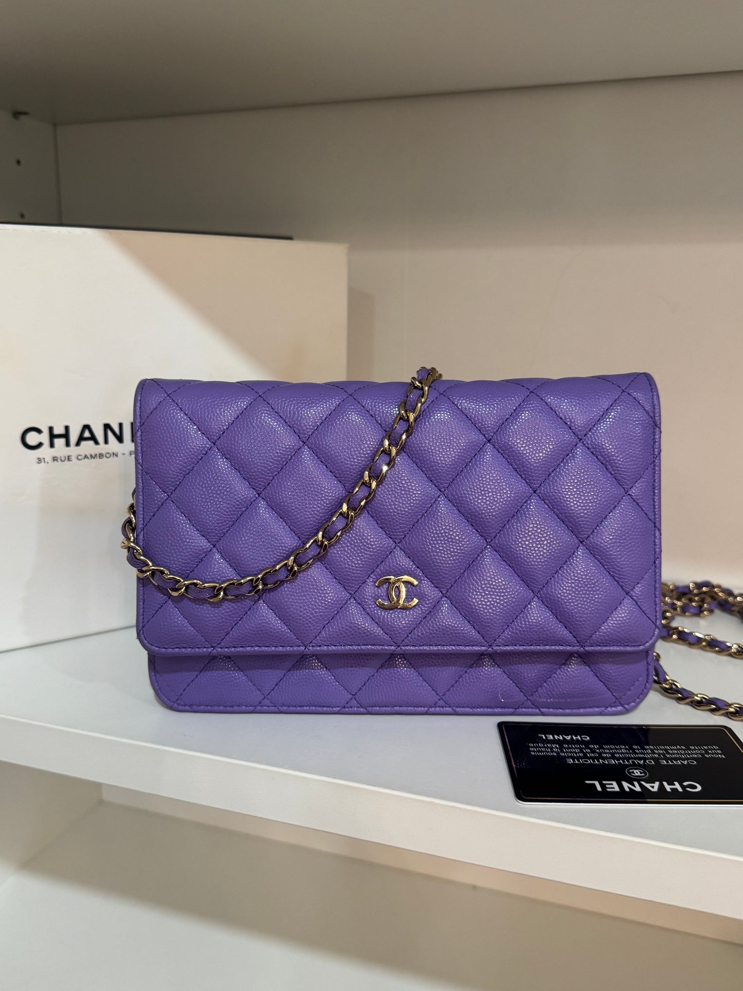 Chanel Caviar WOC Purple GHW