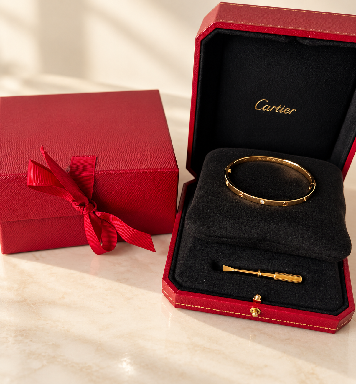Cartier 6 Diamond Love Bracelet Small YG Size 16