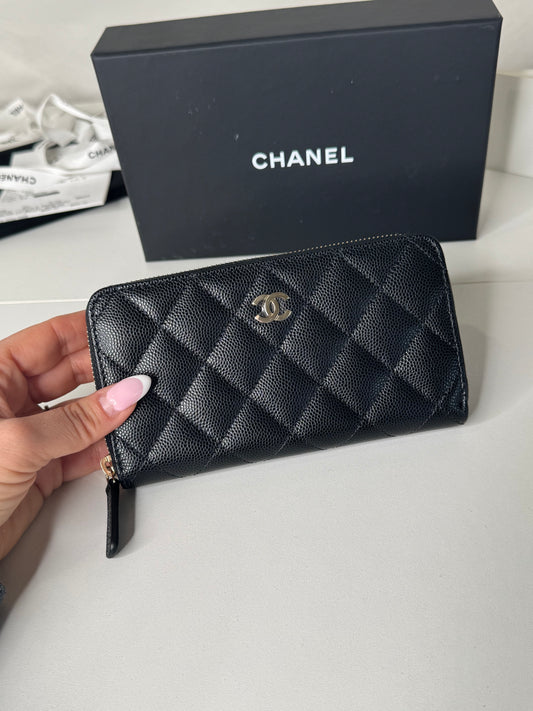 Chanel Caviar Zip Wallet Medium