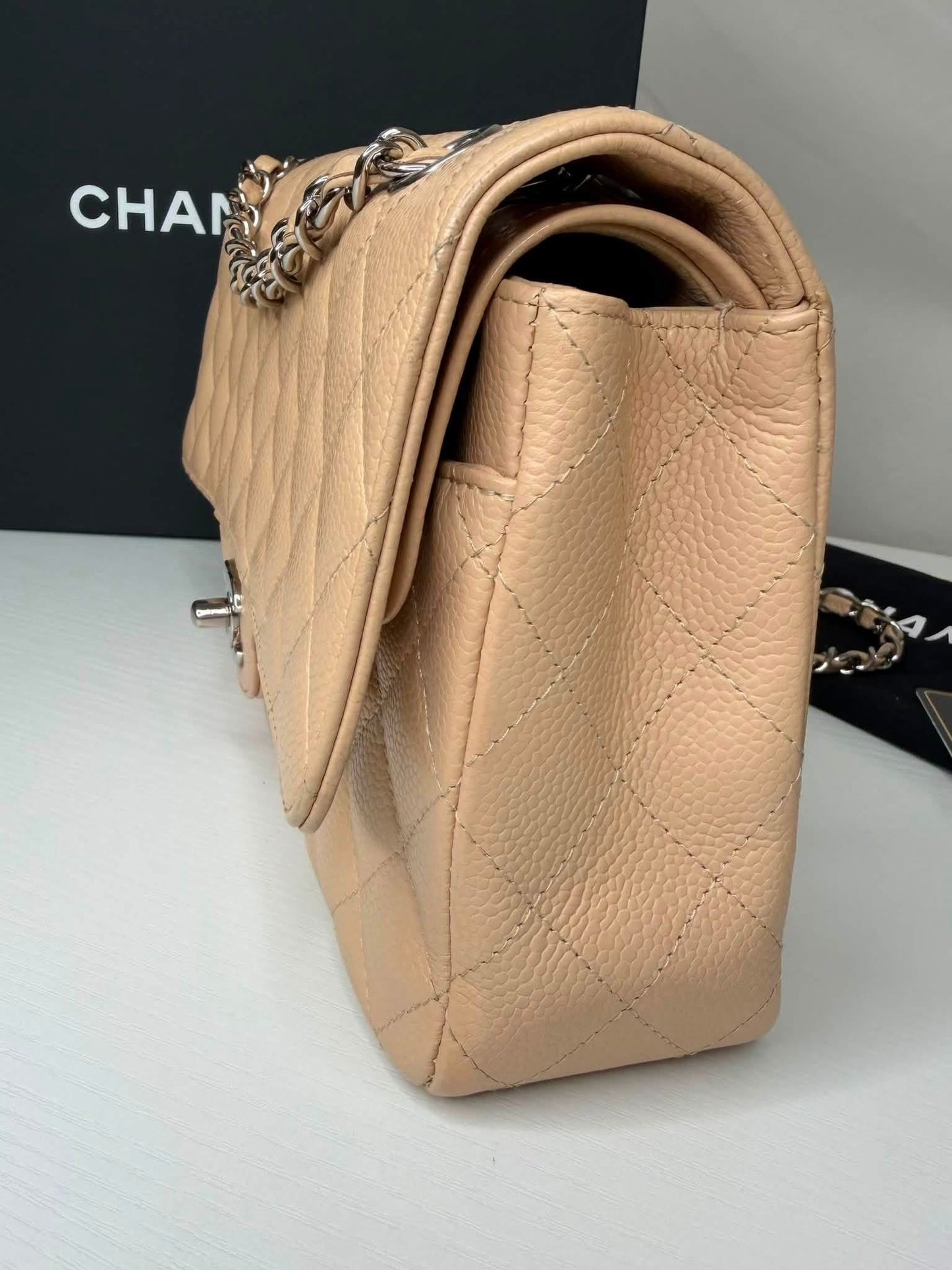 Chanel Caviar Medium Beige SHW